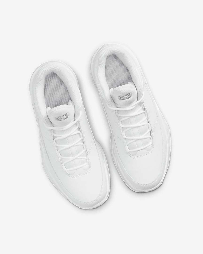 White / White / Metal Silver Nike Jordan Max Aura 3 Boys' Basketball Shoes | CA_4794