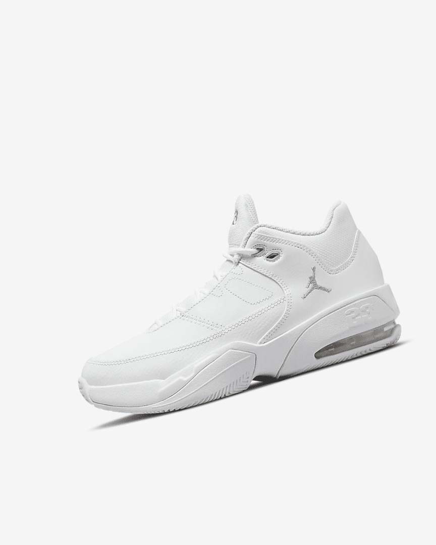 White / White / Metal Silver Nike Jordan Max Aura 3 Boys\' Basketball Shoes | CA_4794