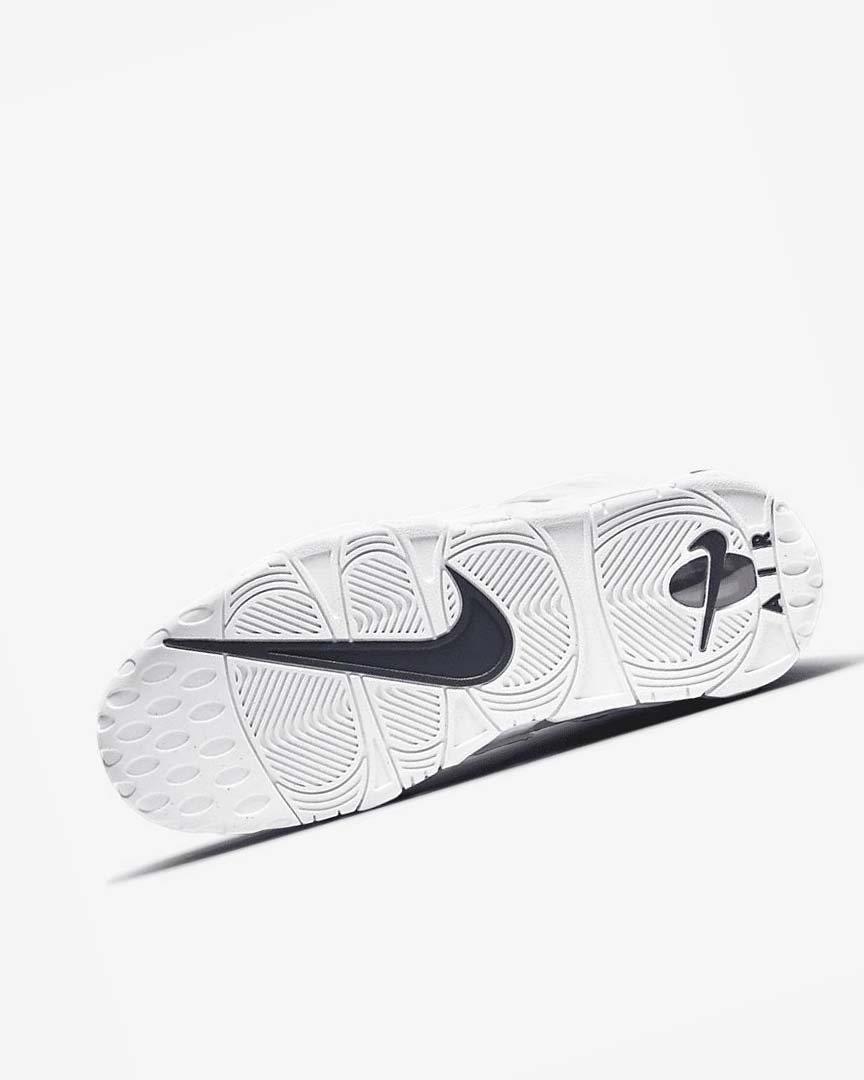 White / White / Navy Nike Air More Uptempo '96 Men's Basketball Shoes | CA_5454