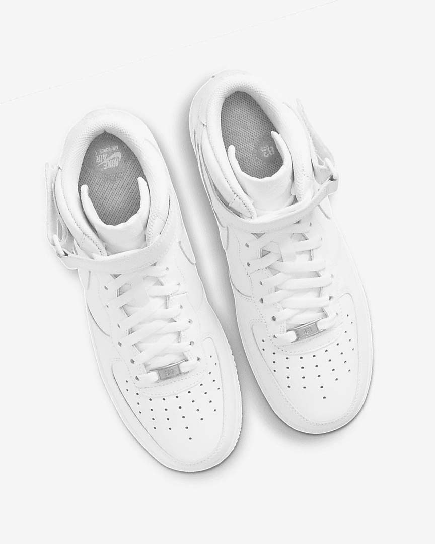 White / White Nike Air Force 1 Mid '07 Men's Sneakers | CA_1166