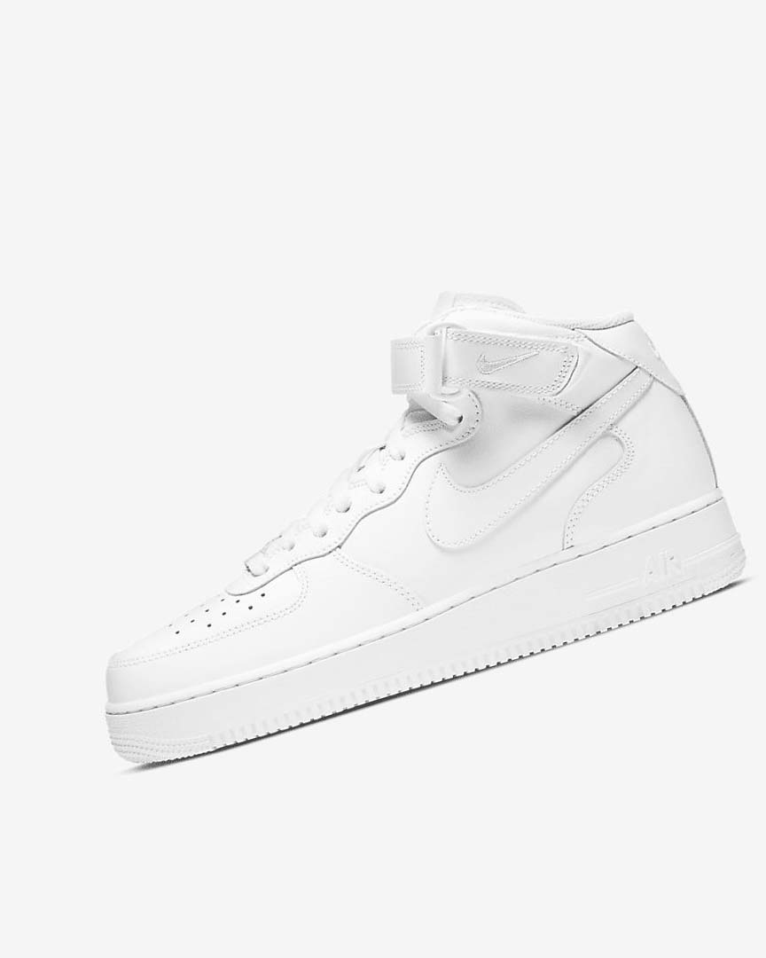 White / White Nike Air Force 1 Mid \'07 Men\'s Sneakers | CA_1166