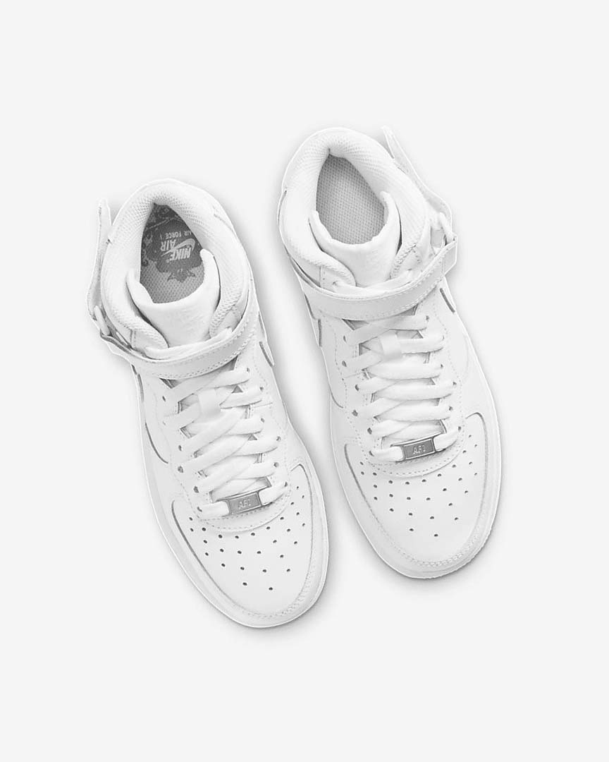 White / White Nike Air Force 1 Mid LE Boys' Sneakers | CA_2224