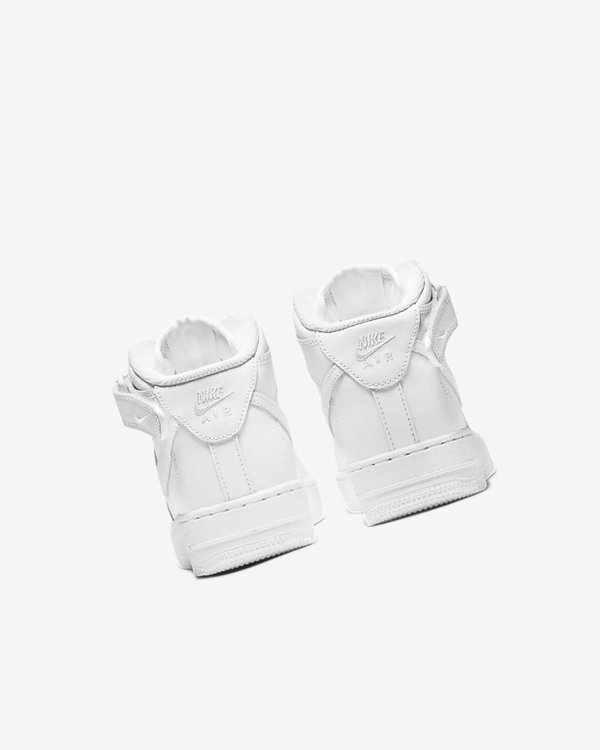 White / White Nike Air Force 1 Mid LE Boys' Sneakers | CA_2224