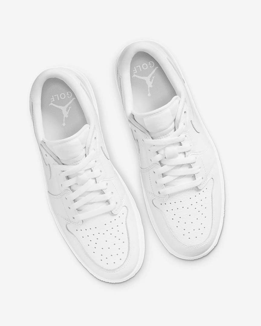 White / White Nike Air Jordan 1 Low G Men's Golf Shoes | CA_4883