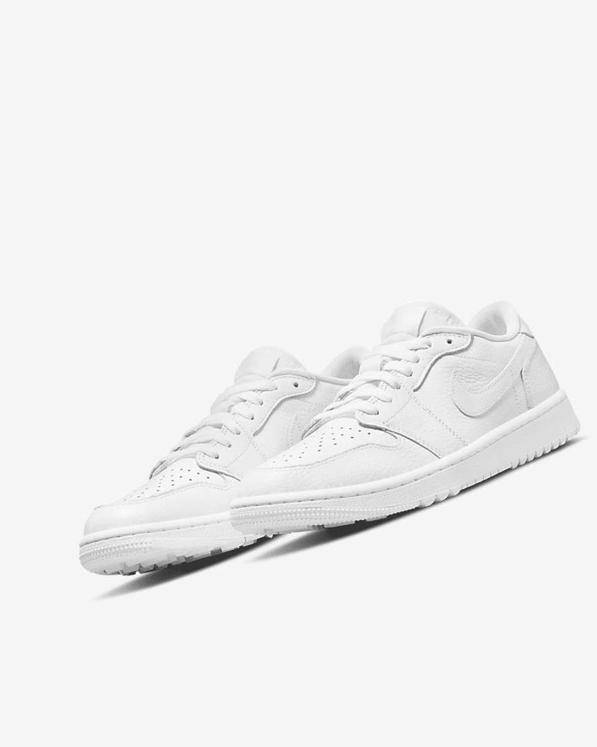 White / White Nike Air Jordan 1 Low G Men's Golf Shoes | CA_4883