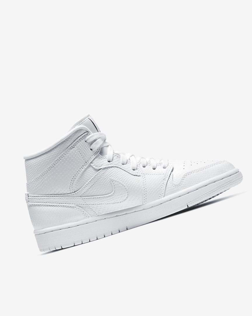 White / White Nike Air Jordan 1 Mid Women's Sneakers | CA_2821