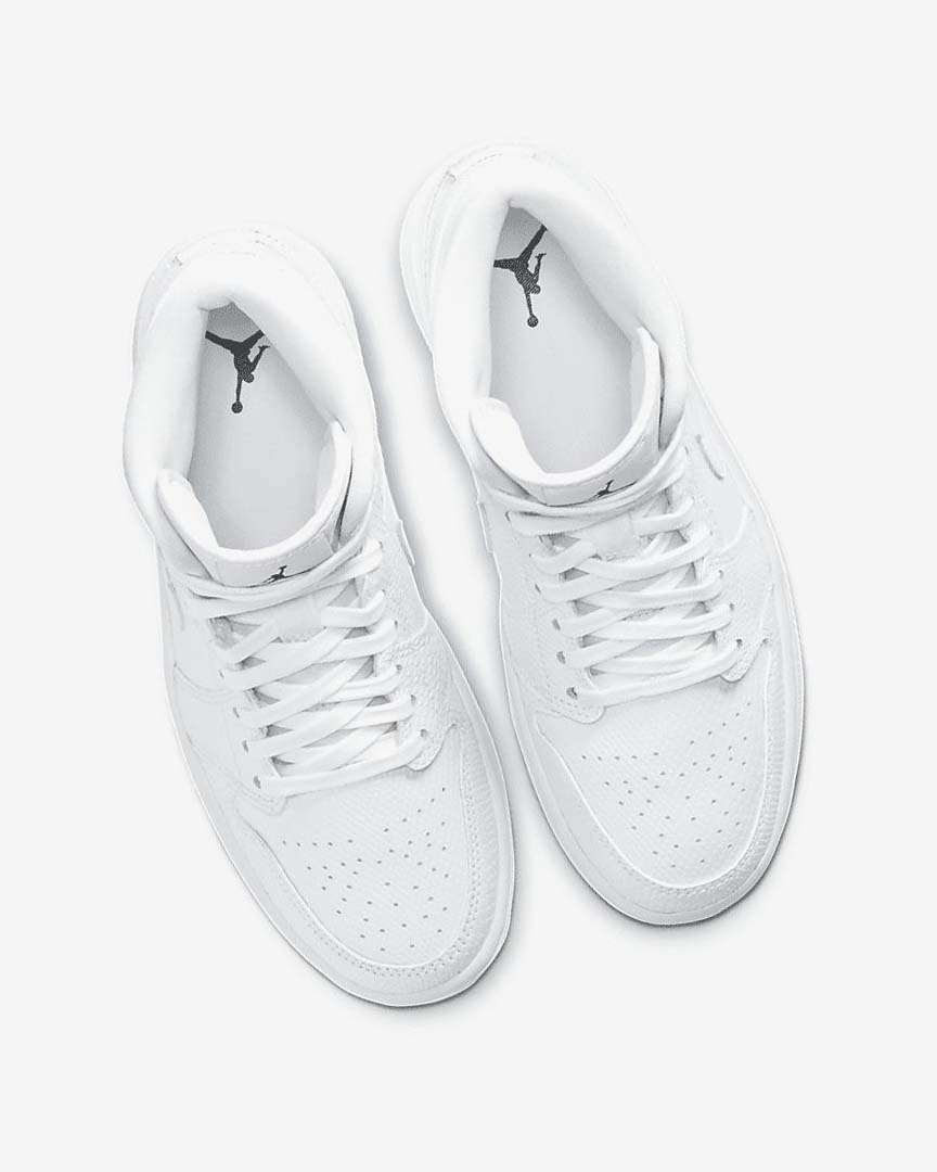 White / White Nike Air Jordan 1 Mid Women's Sneakers | CA_2821
