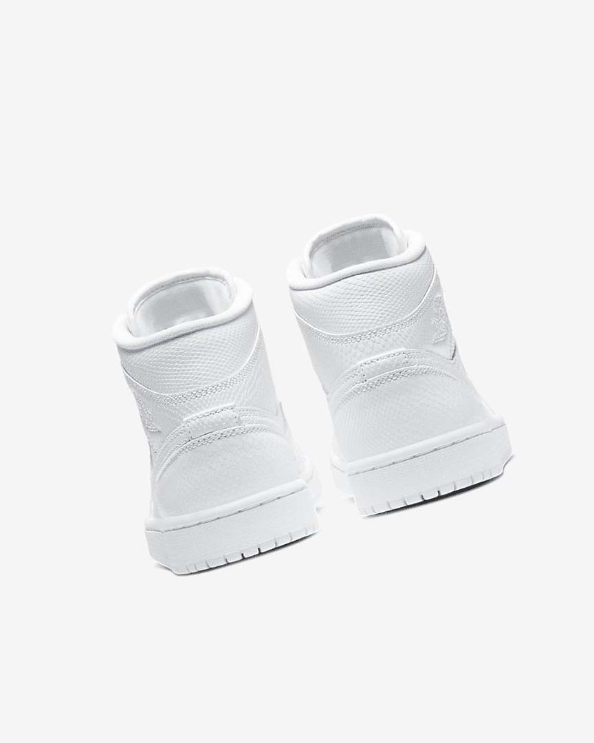 White / White Nike Air Jordan 1 Mid Women's Sneakers | CA_2821