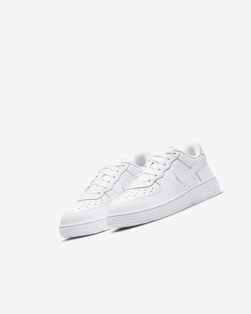 White / White Nike Force 1 LE Boys' Shoes | CA_2544