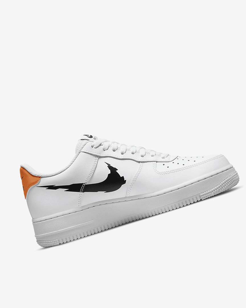 White / White / Orange / Black Nike Air Force 1 '07 Men's Sneakers | CA_2460