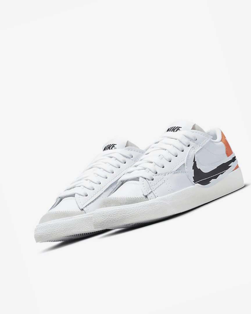 White / White / Orange / Black Nike Blazer Low '77 Jumbo Men's Sneakers | CA_4675
