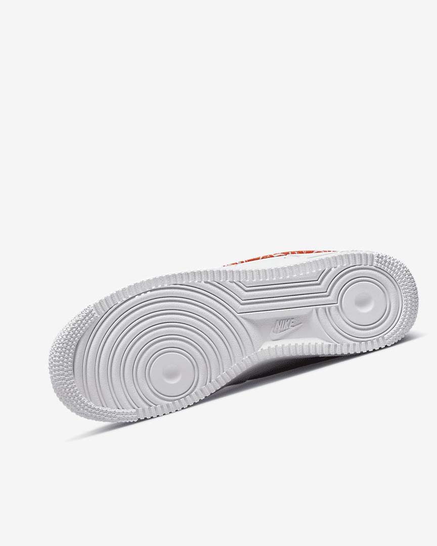 White / White / Orange Nike Air Force 1 '07 Women's Sneakers | CA_3017