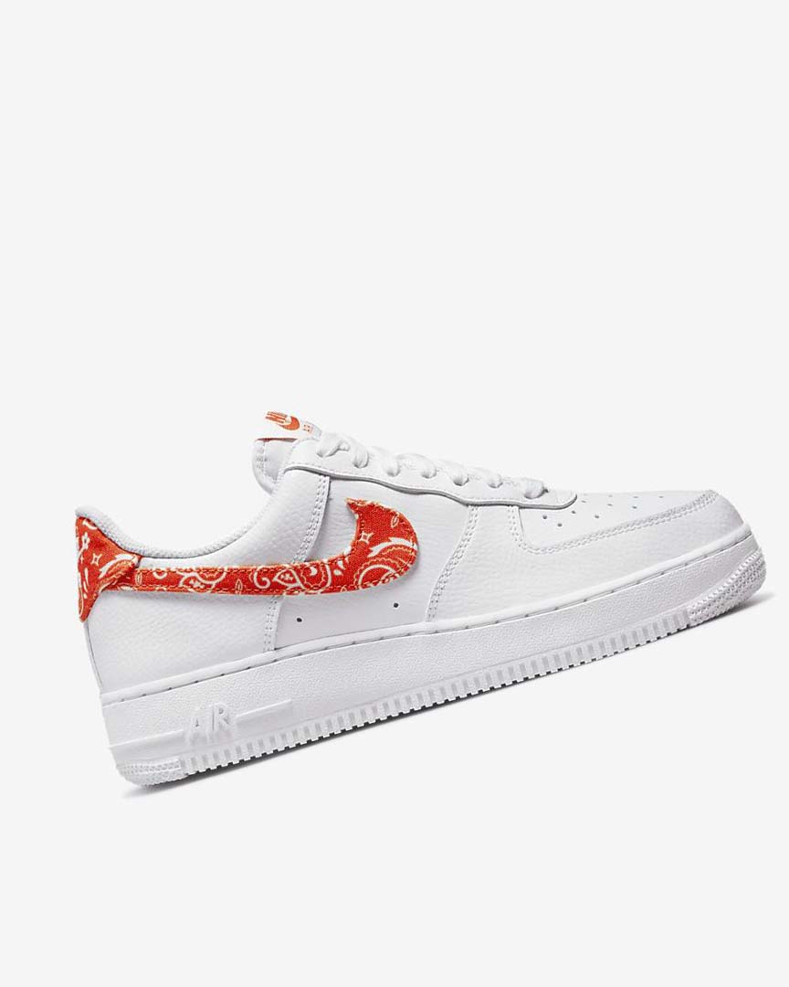 White / White / Orange Nike Air Force 1 '07 Women's Sneakers | CA_3017