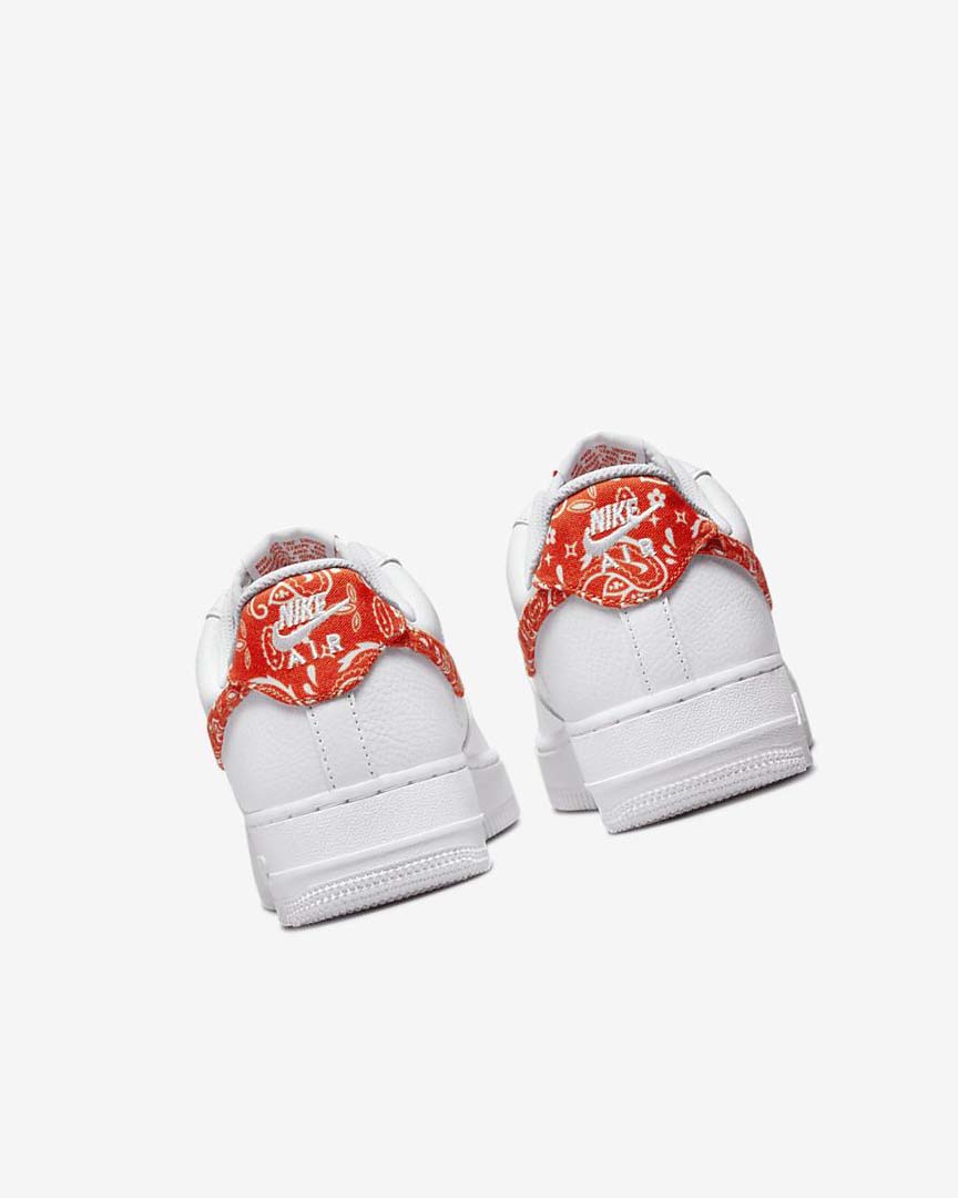 White / White / Orange Nike Air Force 1 '07 Women's Sneakers | CA_3017