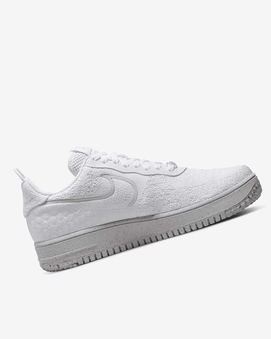 White / White / Platinum / White Nike Air Force 1 Crater Flyknit Next Nature Men's Sneakers | CA_5300