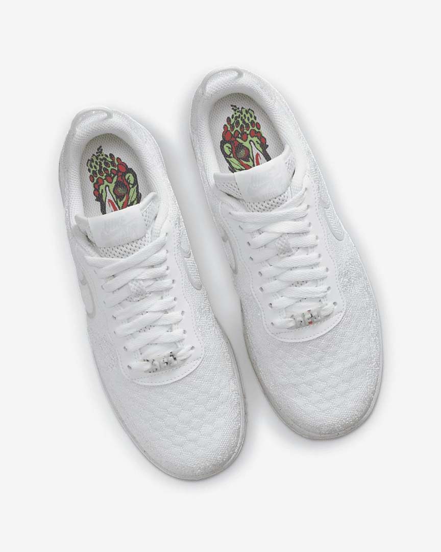 White / White / Platinum / White Nike Air Force 1 Crater Flyknit Next Nature Men's Sneakers | CA_5300