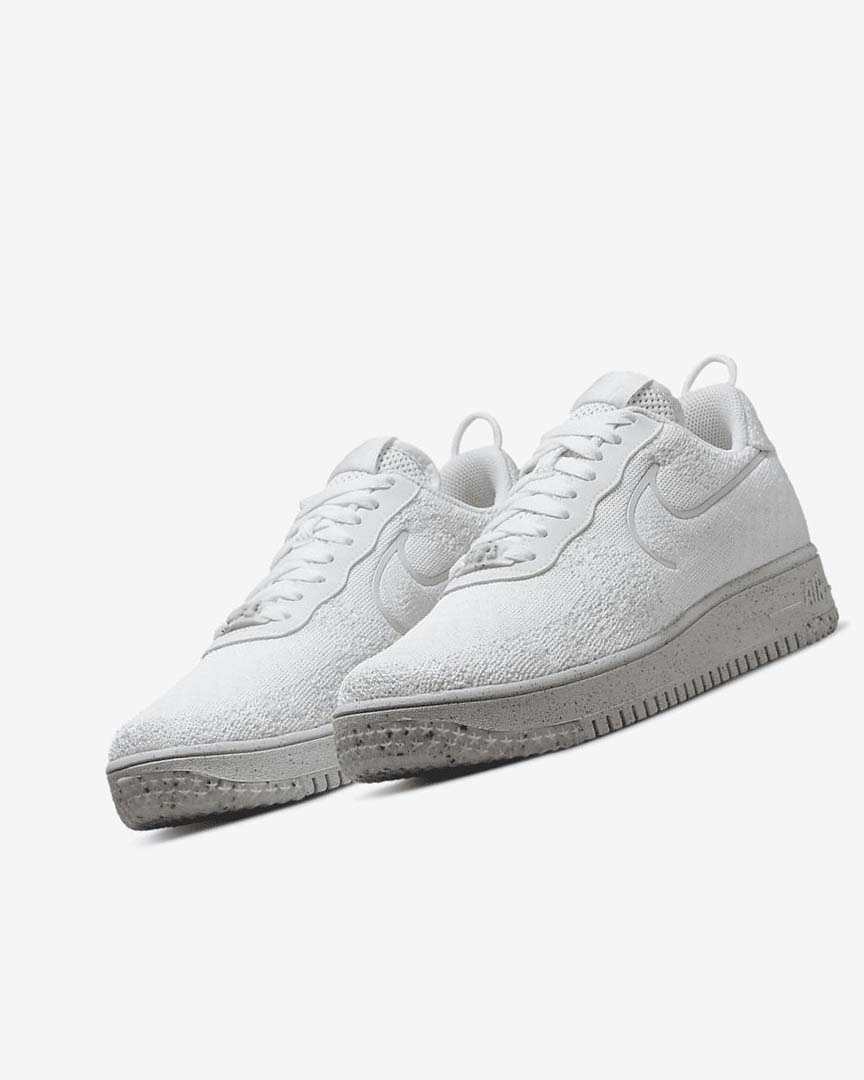 White / White / Platinum / White Nike Air Force 1 Crater Flyknit Next Nature Men's Sneakers | CA_5300