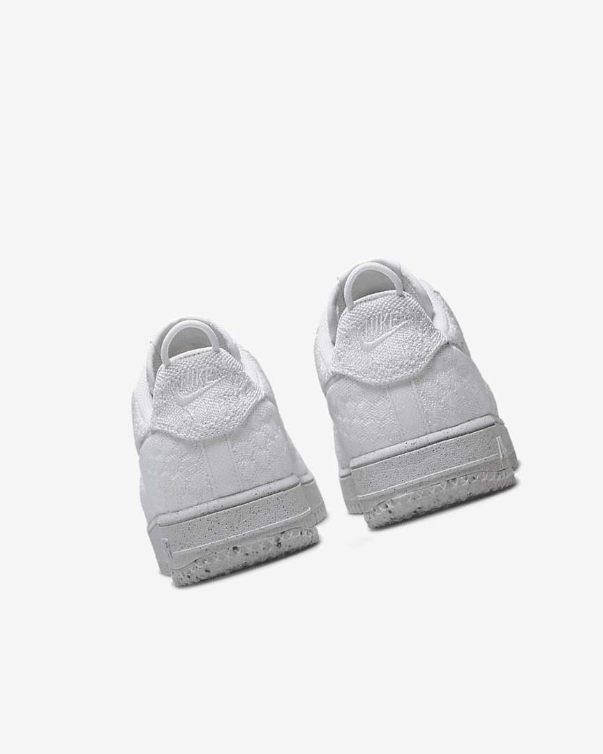 White / White / Platinum / White Nike Air Force 1 Crater Flyknit Next Nature Men's Sneakers | CA_5300