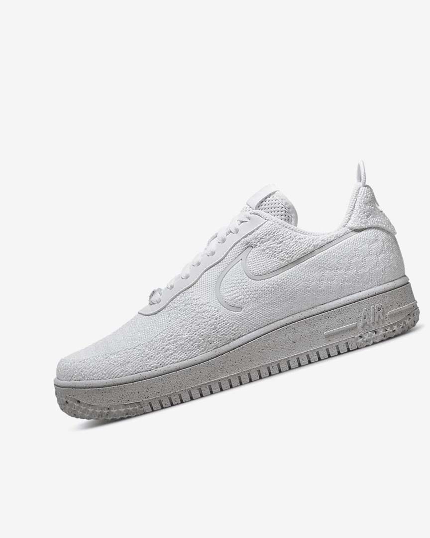 White / White / Platinum / White Nike Air Force 1 Crater Flyknit Next Nature Men\'s Sneakers | CA_5300