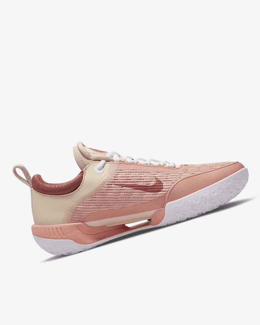 White / White / Red Nike Court Zoom NXT Women's Tennis Shoes | CA_2617