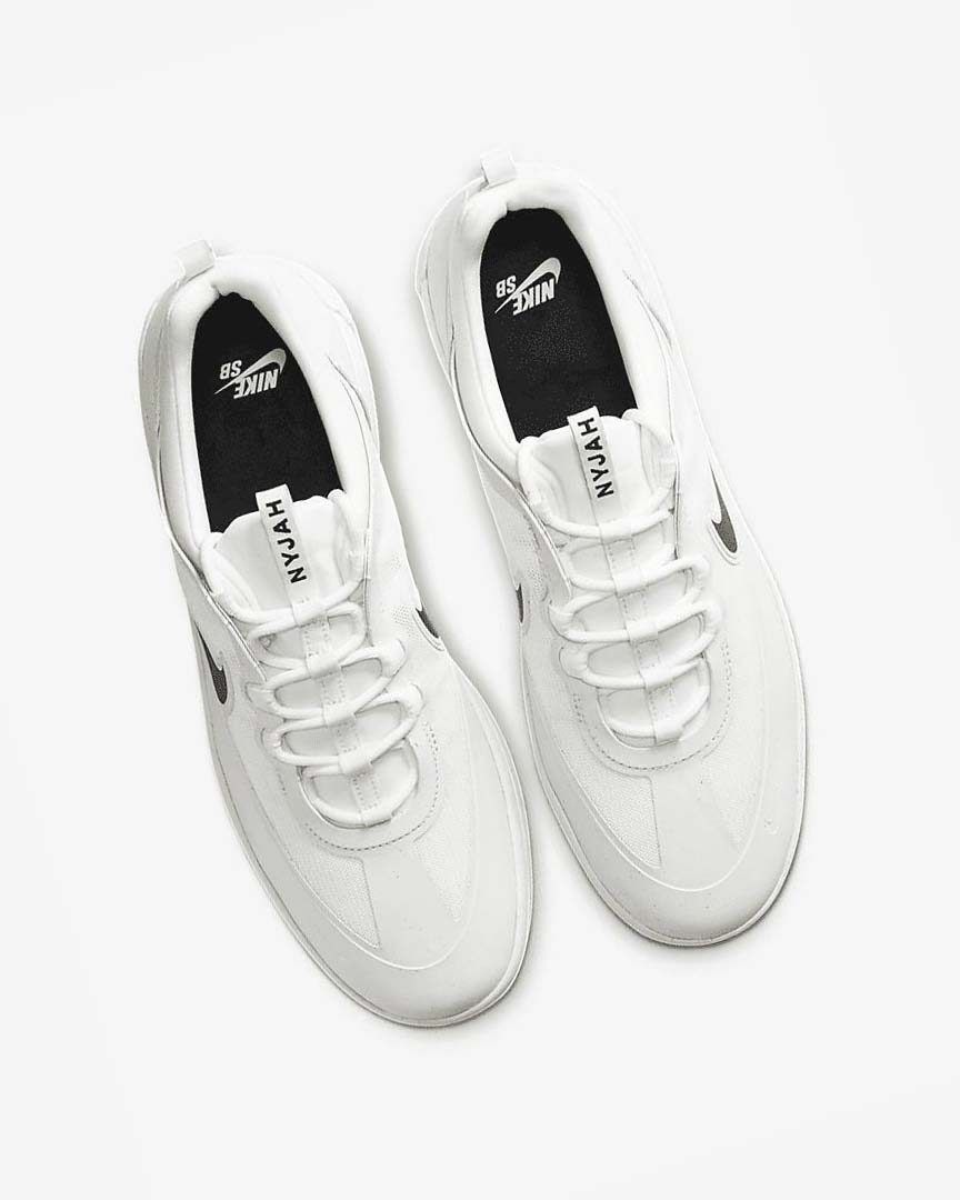White / White / White / Black Nike SB Nyjah Free 2 Men's Skate Shoes | CA_2731