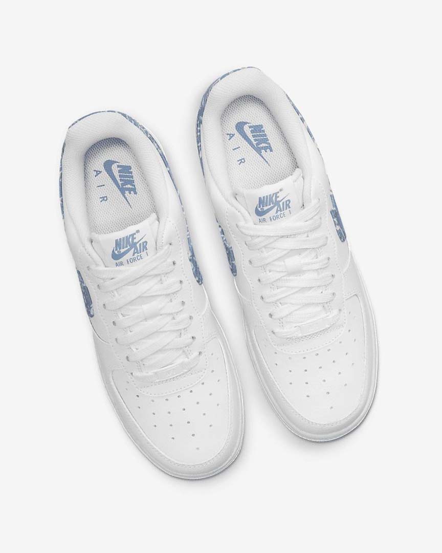 White / White / White / Blue Nike Air Force 1 '07 Essential Women's Sneakers | CA_5278