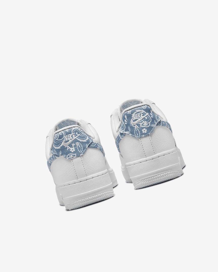 White / White / White / Blue Nike Air Force 1 '07 Essential Women's Sneakers | CA_5278