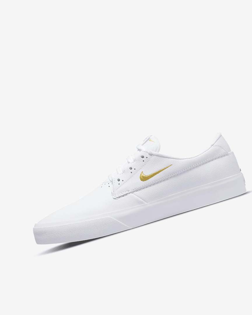 White / White / White / Metal Gold Nike SB Shane PRM Women\'s Skate Shoes | CA_4557