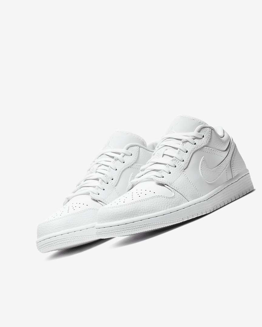 White / White / White Nike Air Jordan 1 Low Men's Sneakers | CA_2254
