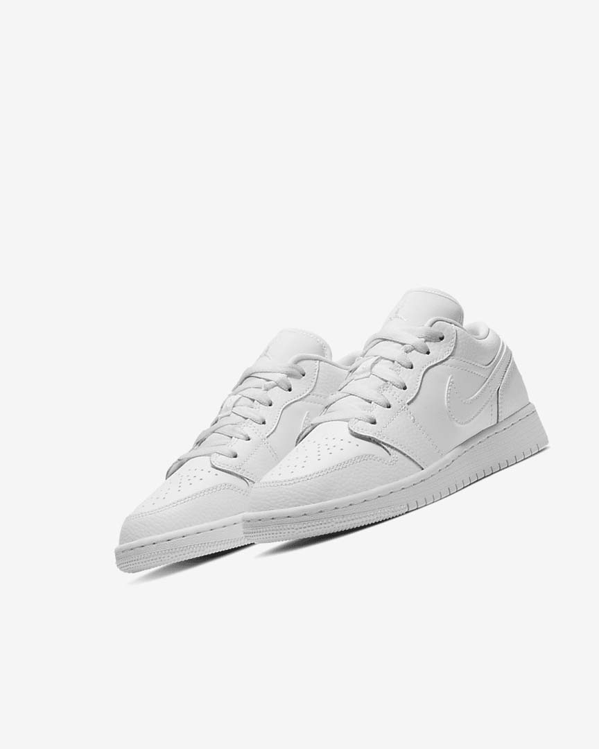 White / White / White Nike Air Jordan 1 Low Boys' Sneakers | CA_2674