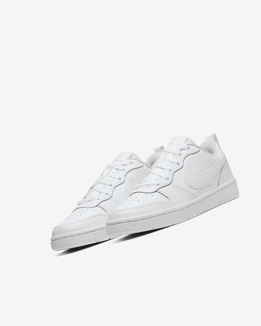 White / White / White Nike Court Borough Low 2 Boys' Shoes | CA_2346