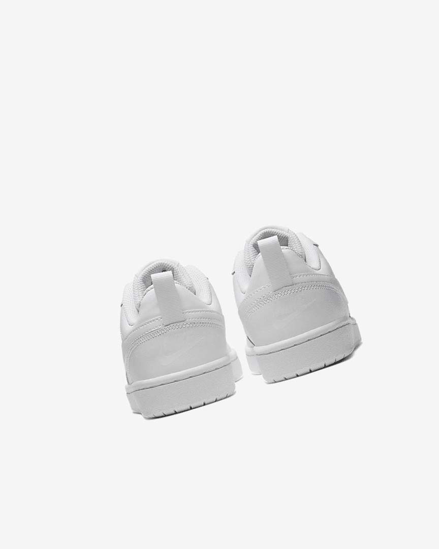 White / White / White Nike Court Borough Low 2 Boys' Shoes | CA_2346