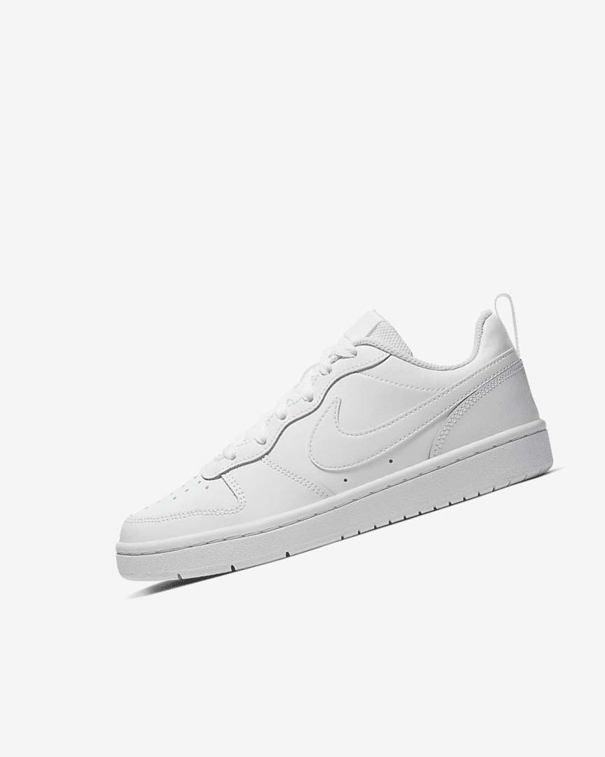 White / White / White Nike Court Borough Low 2 Boys\' Shoes | CA_2346