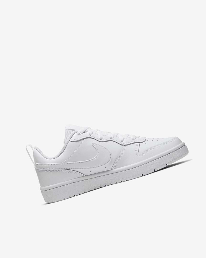 White / White / White Nike Court Borough Low 2 Girls' Shoes | CA_2873
