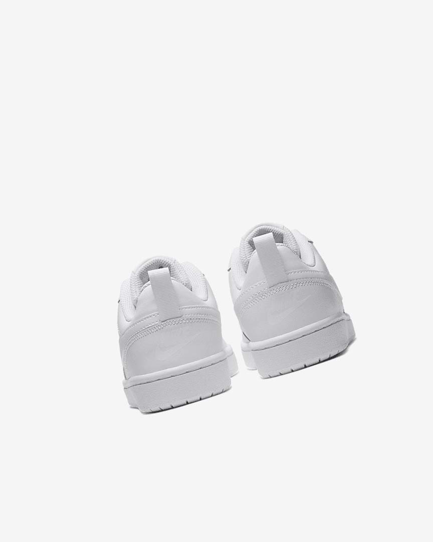 White / White / White Nike Court Borough Low 2 Girls' Shoes | CA_2873