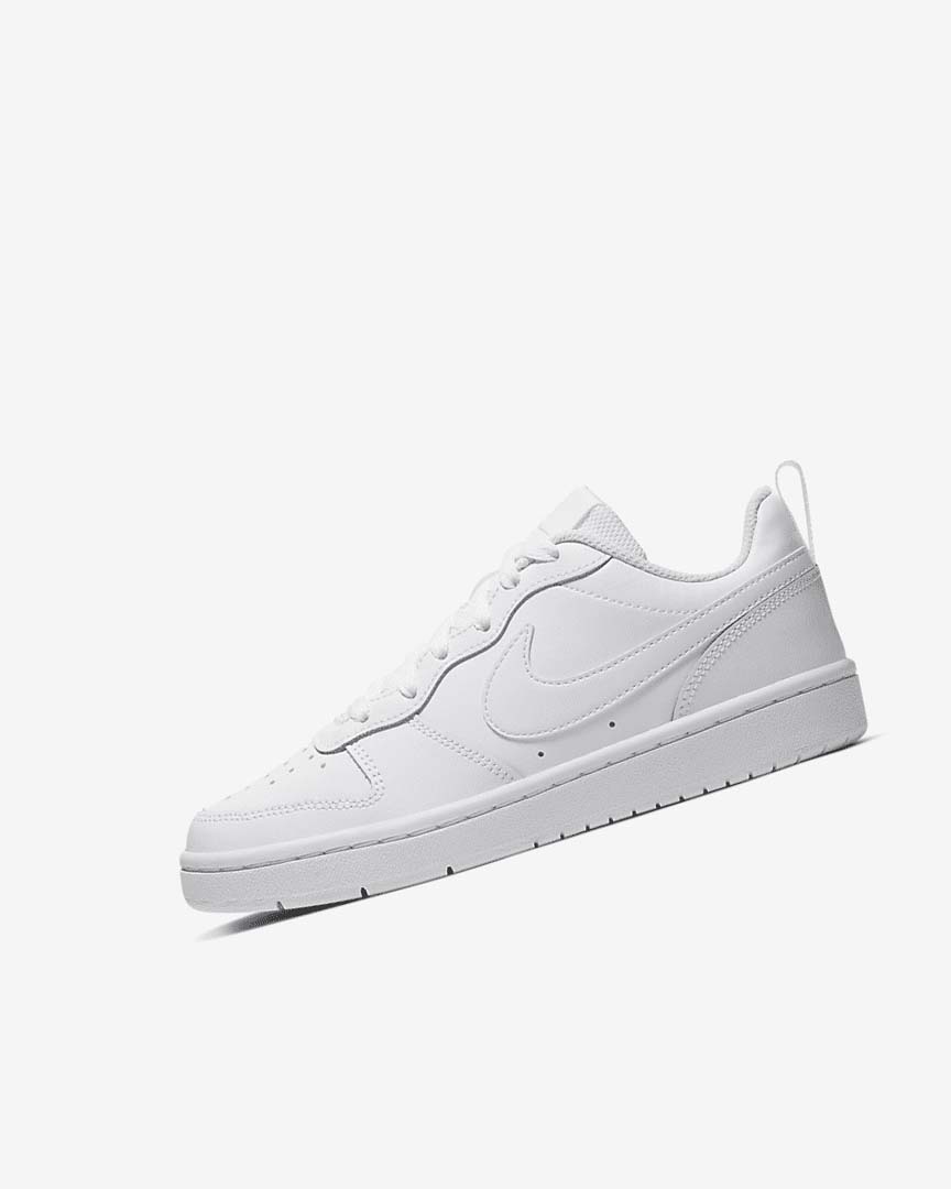 White / White / White Nike Court Borough Low 2 Girls\' Shoes | CA_2873