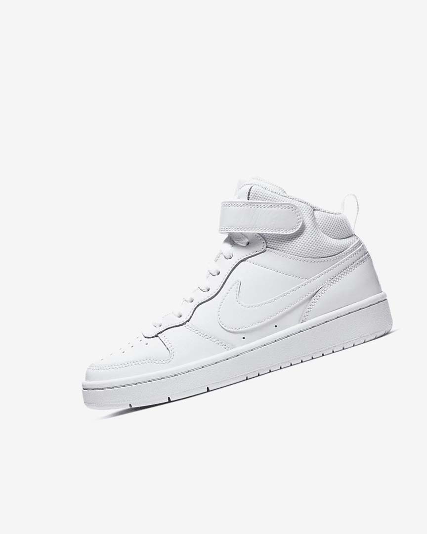 White / White / White Nike Court Borough Mid 2 Boys\' Shoes | CA_3092