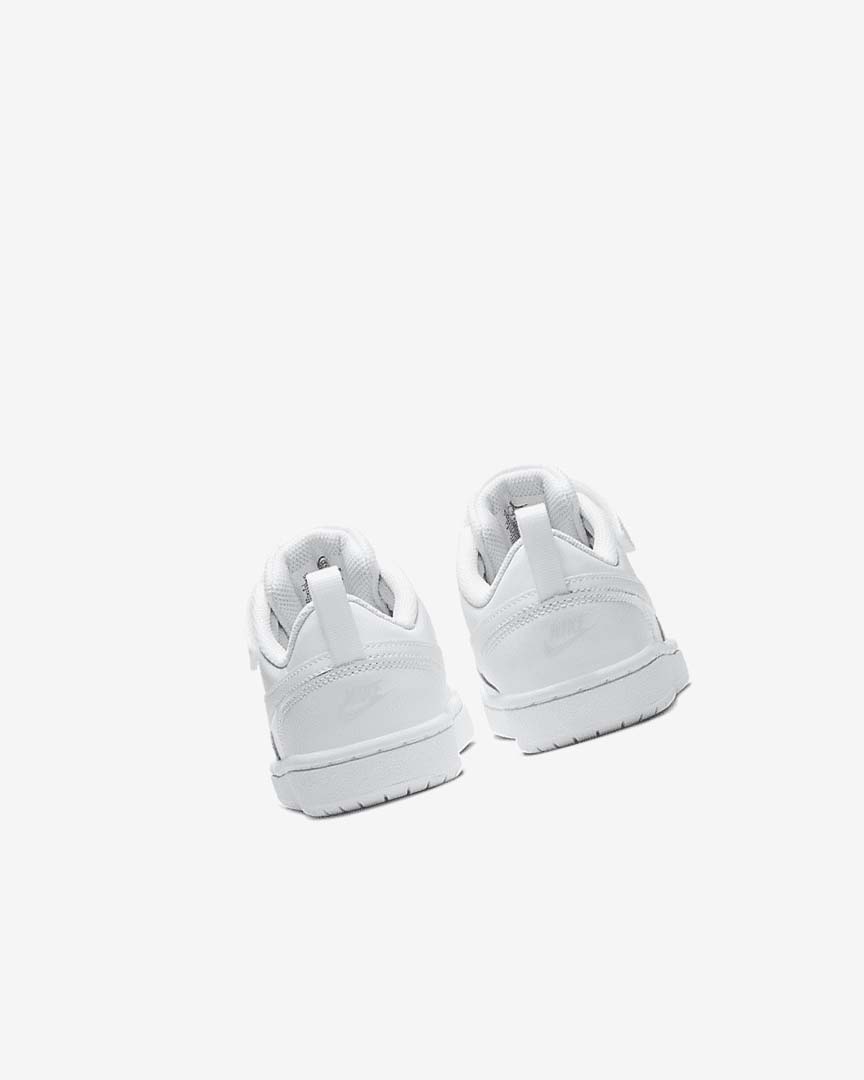 White / White / White Nike Court Borough Low 2 Girls' Shoes | CA_4885