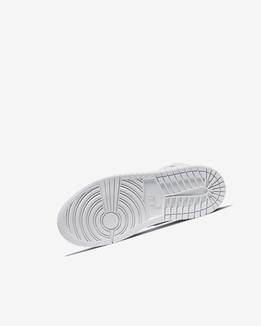 White / White / White Nike Jordan 1 Mid Boys' Shoes | CA_2985