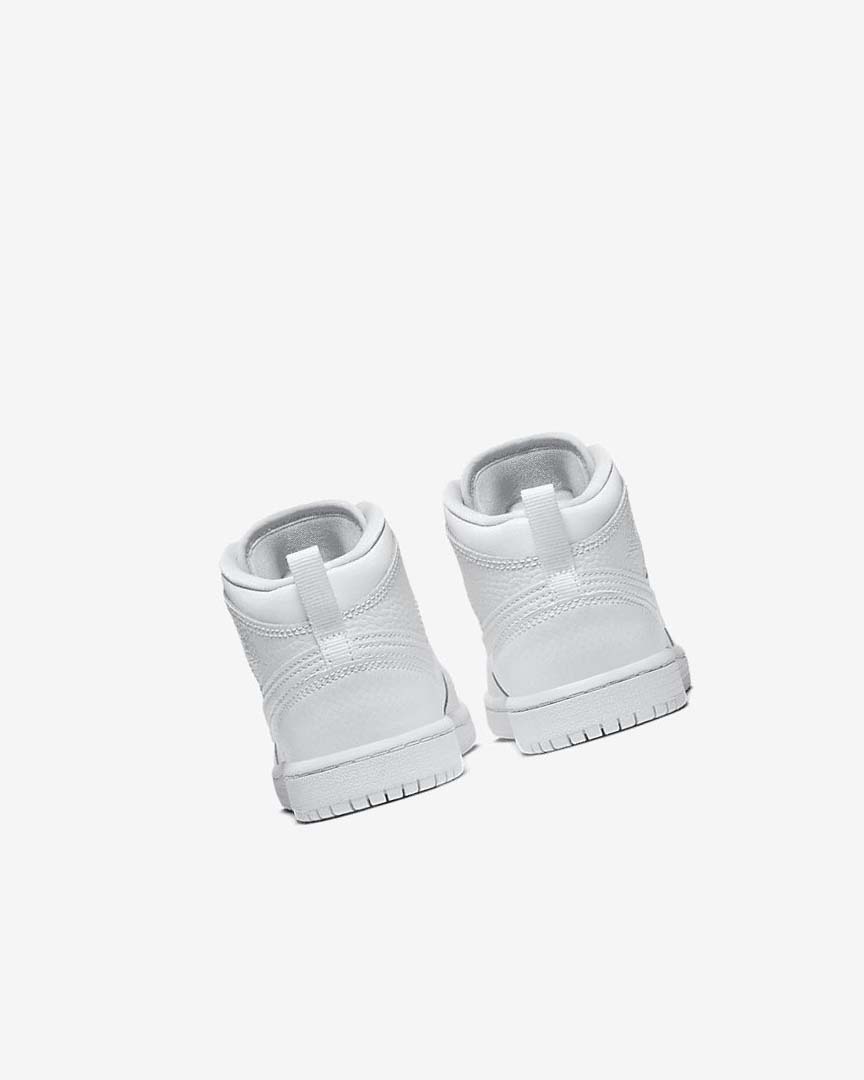 White / White / White Nike Jordan 1 Mid Boys' Shoes | CA_2985