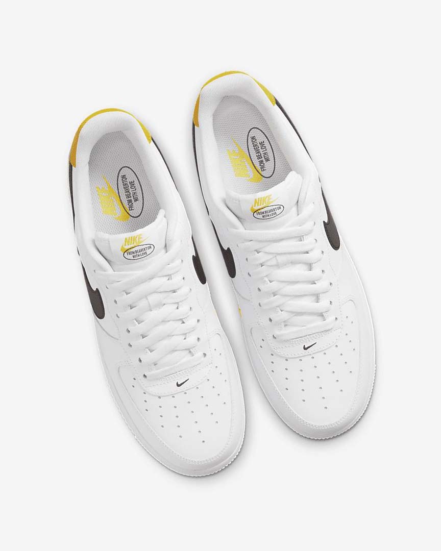 White / Yellow / Black Nike Air Force 1 '07 LV8 Men's Sneakers | CA_4972
