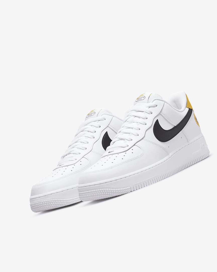 White / Yellow / Black Nike Air Force 1 '07 LV8 Men's Sneakers | CA_4972