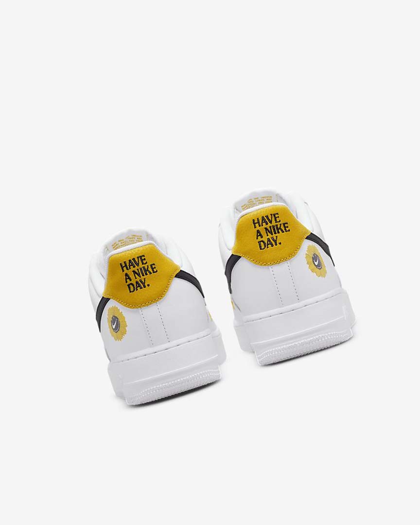 White / Yellow / Black Nike Air Force 1 '07 LV8 Men's Sneakers | CA_4972