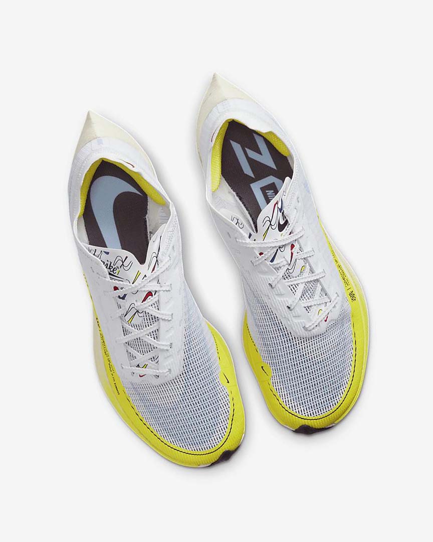 White / Yellow / Blue Nike ZoomX Vaporfly Next% 2 Women's Running Shoes | CA_2383