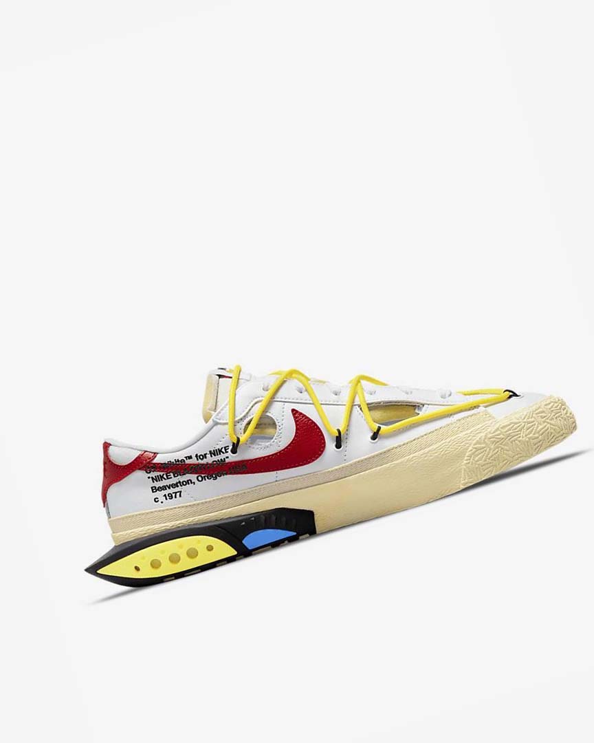 White / Yellow / Khaki / Red Nike Blazer Low '77 x Off-White™ Men's Sneakers | CA_2553