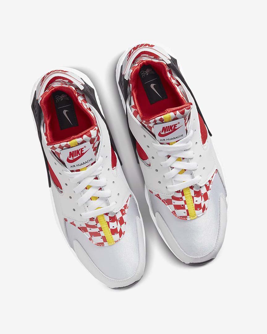White / Yellow / Red Nike Air Huarache Premium Liverpool F.C. Men's Sneakers | CA_1134