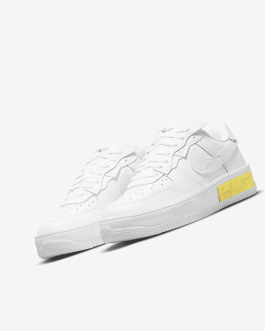 White / Yellow / White Nike Air Force 1 Fontanka Women's Sneakers | CA_3269