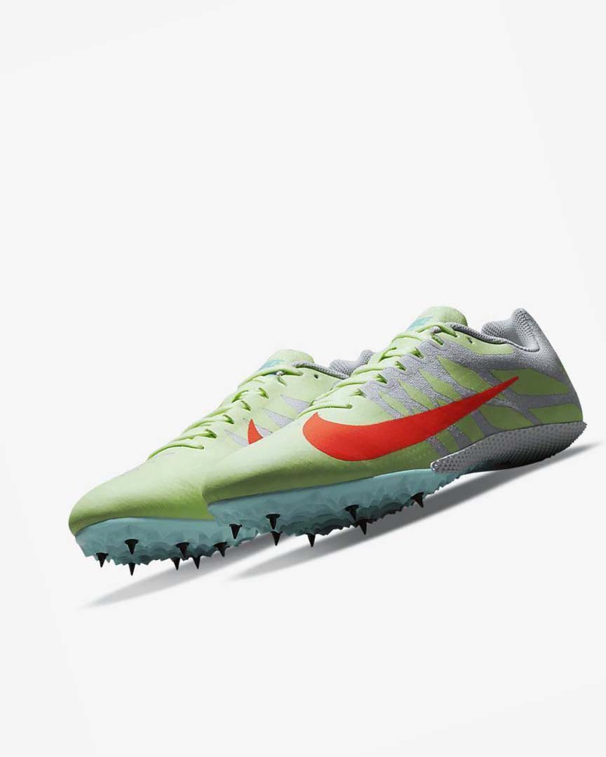 Yellow / Orange / Turquoise Nike Zoom Rival S 9 Men's Spikes | CA_4906