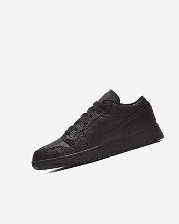 Black / Black / Black Nike Air Jordan 1 Low Boys' Sneakers | CA_3010