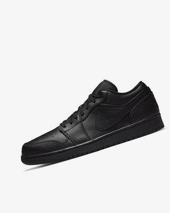 Black / Black / Black Nike Air Jordan 1 Low Men's Sneakers | CA_5049